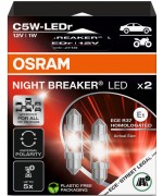 Лед крушки OSRAM C5W (36 MM) NIGHT BREAKER LED ECE 6000K 1W 12V Hanging Folding Box 2 PCS